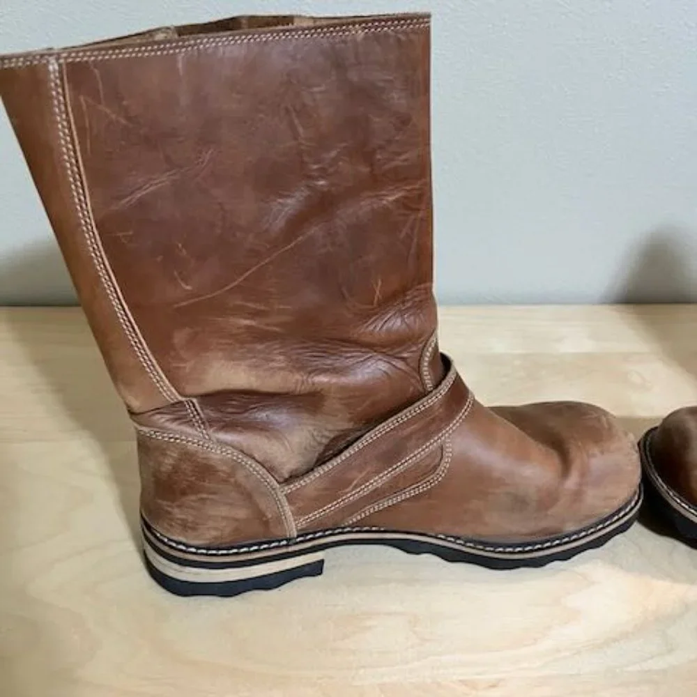 John Fluevog Engineer Boots Brown 10 MENS - Picture 5 of 10